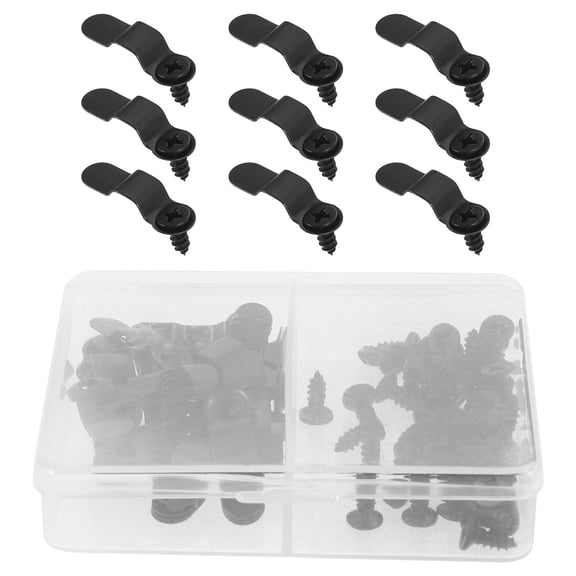 CRILSTYLEO Picture Frame Backing Clips Metal Securing Artwork Black 50 Sets per Box