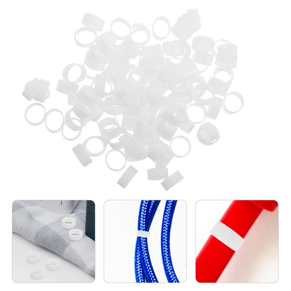 CRILSTYLEO 500Pcs Reusable Silicone Cable Rings for Power Cable and Electronics Cord Organization White