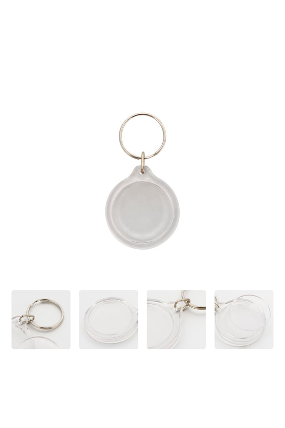 50-Pack Clear Round Acrylic Photo Keychains, Design, Ideal Gift for Friends, Family, and Loved