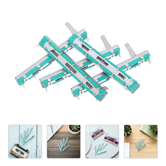 CRILSTYLEO 5Pcs Dual Linear Slide Potentiometer for Home Audio and Electric Guitar Volume Control