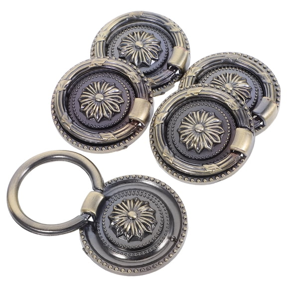 CRILSTYLEO Vintage Style Green Round Knobs Durable for Home Cabinet 5Pcs