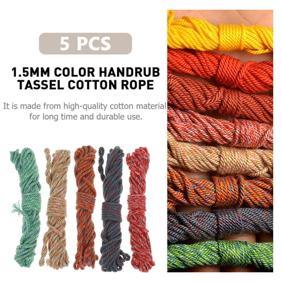 CRILSTYLEO Soft Twisted Cotton Thread Rope in Assorted Colors for Crafting, Projects, and Home Decor