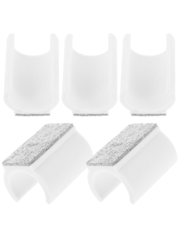 Reusable White Chair Leg Caps U-Shaped Tube Clamp for Furniture Protection 5Pcs