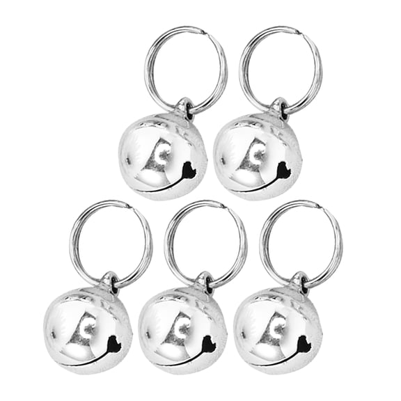 CRILSTYLEO Pet Bell Accessories, Plated Silver, Loud with Stainless Steel Clapper, 5Pcs