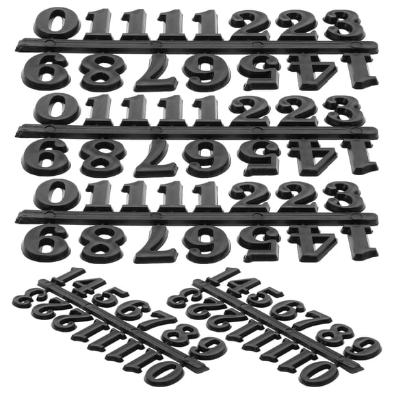 CRILSTYLEO 5Sets Simple Black Clock Arabic Numerals Kit for Clock Making and Repair
