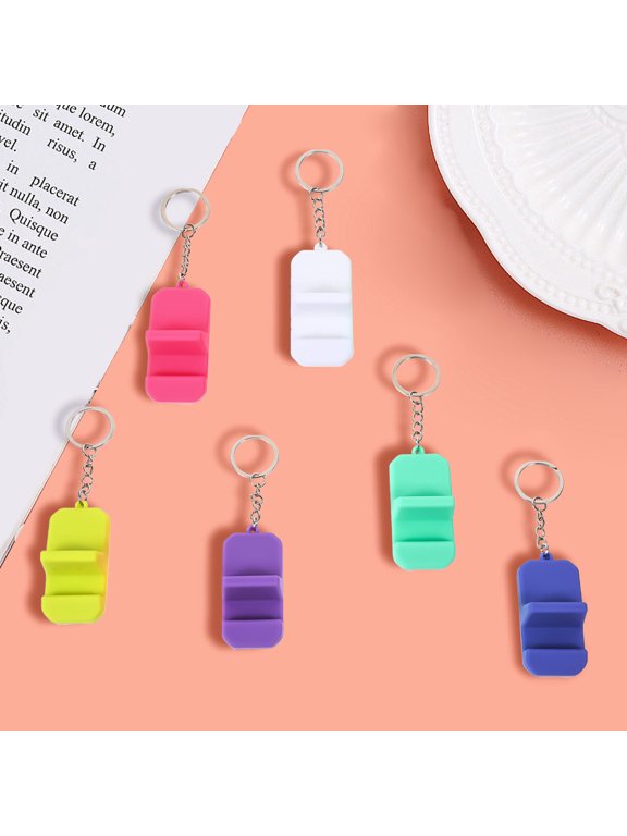 Silicone Phone Stand Keychain Assorted Colors for Home Use 6Pcs