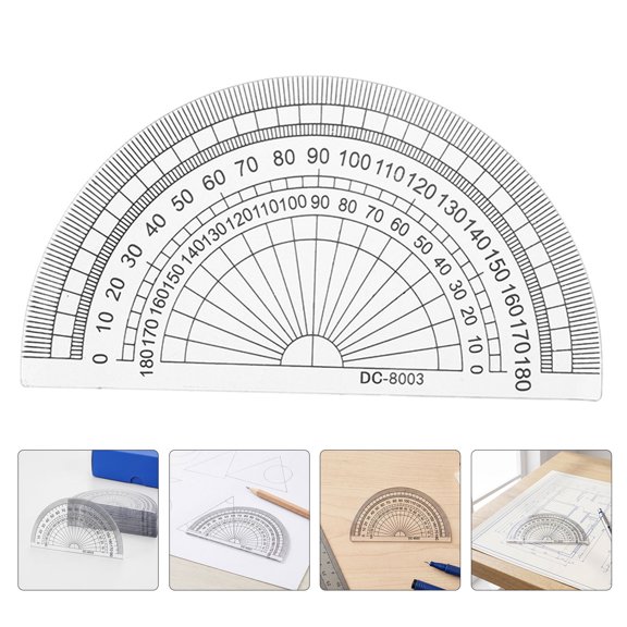 CRILSTYLEO 60Pcs Versatile 180 Degree Protractors for Math Angle Measurement and Geometry Use