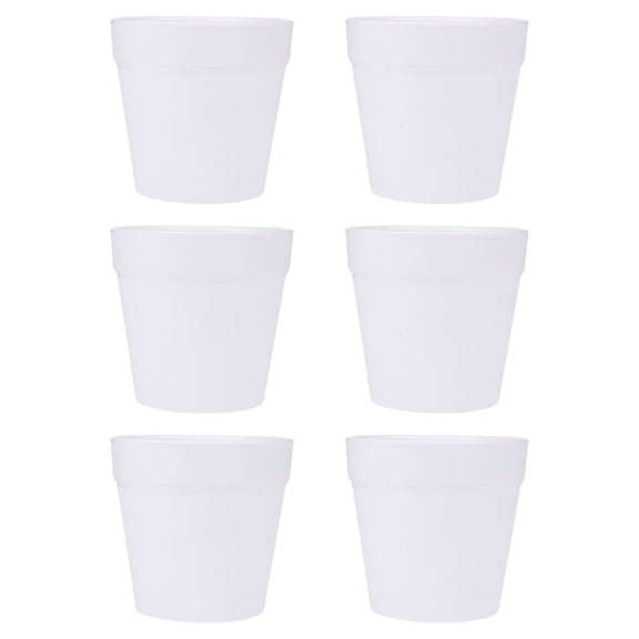CRILSTYLEO 6-Piece Planter Kit in White Plastic for Painting, Gardening, and Craft Projects