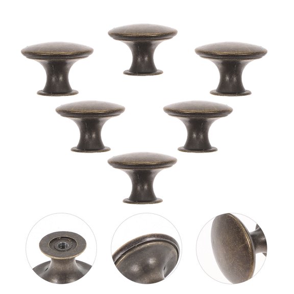 CRILSTYLEO 6Pcs Olive Green Vintage Round Drawer Handles Antique Style Cabinet Knobs for Home