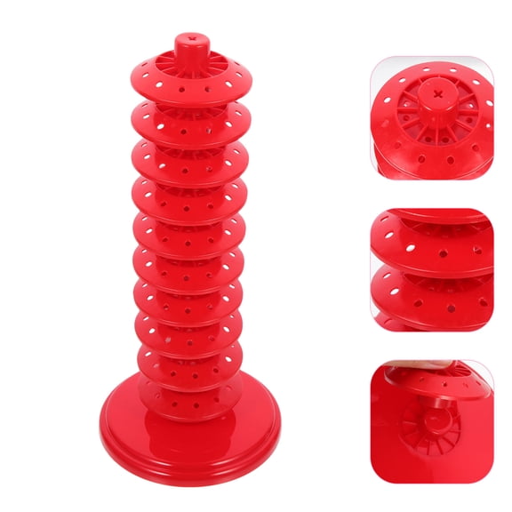 CRILSTYLEO 6Pcs Red Adjustable Multi Tier Lollipop Display Stand with Stable Base for Wedding Birthday Dessert Table