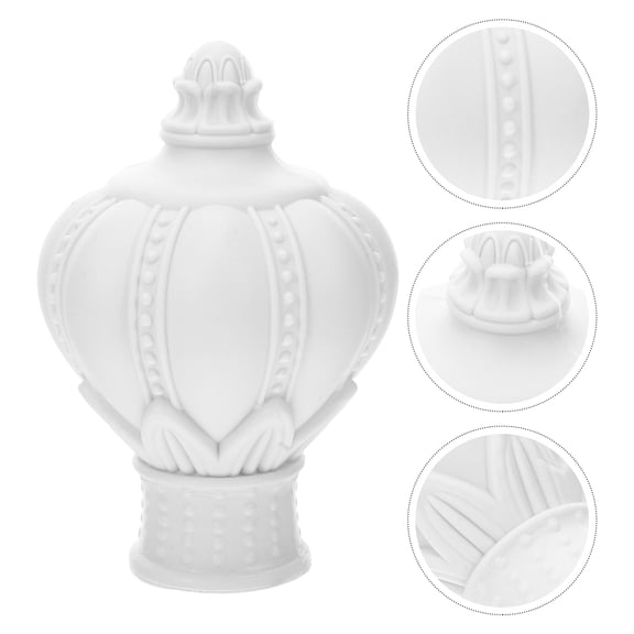 CRILSTYLEO 6Pcs White Plastic Decorative Window Curtain Rod Finials for 30 to 32Mm Rods Easy Install