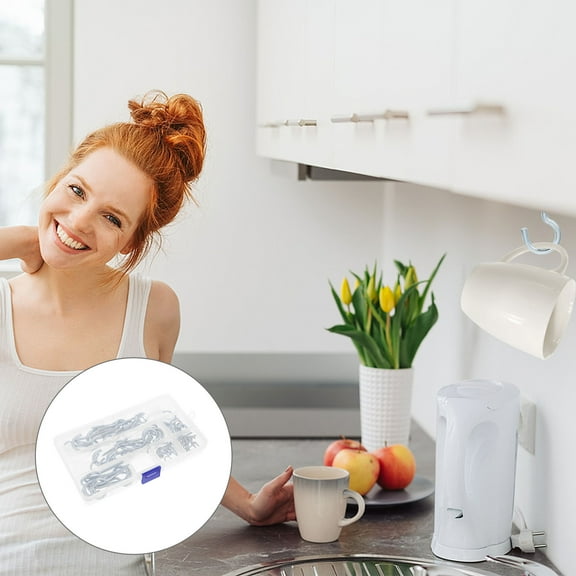 CRILSTYLEO 80Pcs Heavy Duty Ceiling Hooks for Indoor Installation Silver 11.8*0.98*0.12in