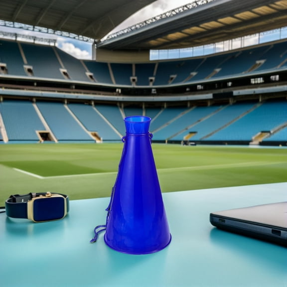 CRILSTYLEO 8Pcs Durable Blue Plastic Cheerleading Megaphone for Outdoor Sports and Party Decorations