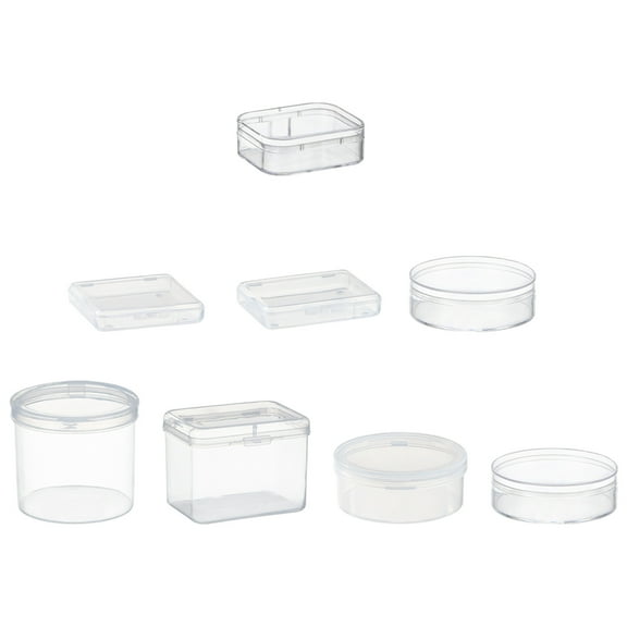 CRILSTYLEO Puff Storage Box Transparent 8Pcs 3.5x2.6in