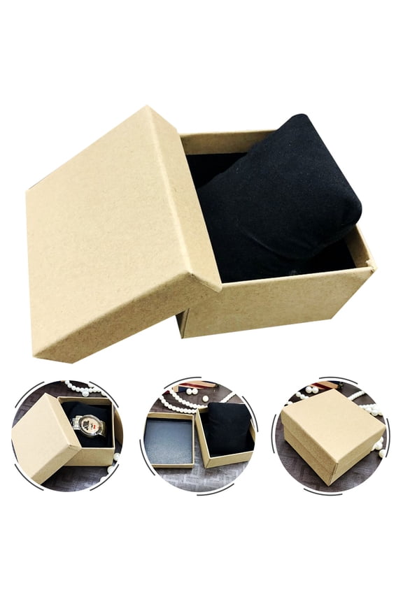 8Pcs Small Lightweight Watch Storage Boxes with Kraft Paper Beige Design