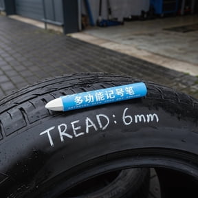 CRILSTYLEO 8Pcs White Car Tire Marker Pen Water Resistant Grease Resistant for Precise Rim Marking