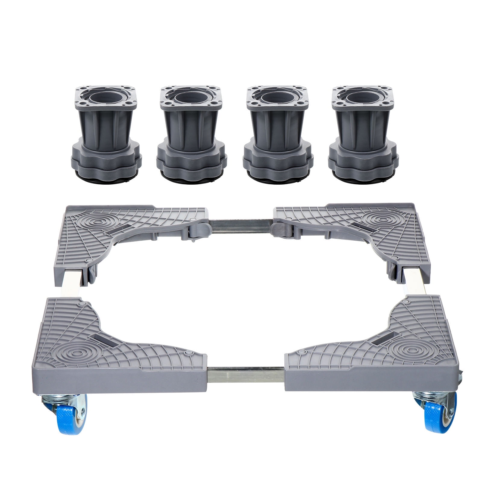 CRILSTYLEO Adjustable Grey Appliance Base Stand for Washing Machines and Refrigerators, Plastic Support with High Weight Capacity