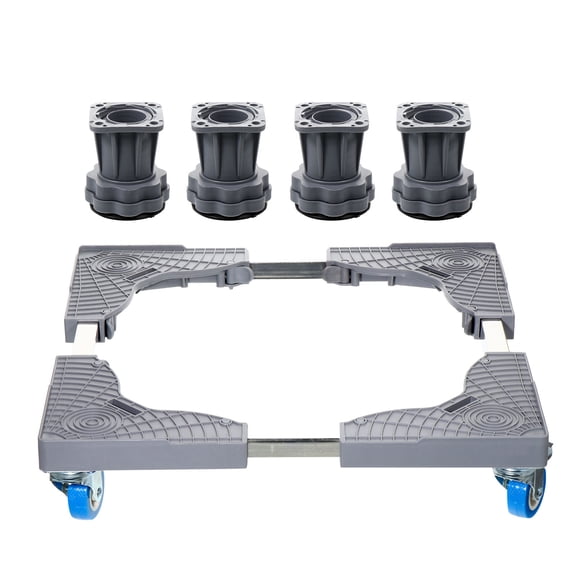 CRILSTYLEO Adjustable Grey Appliance Base Stand for Washing Machines and Refrigerators, Plastic Support with High Weight Capacity