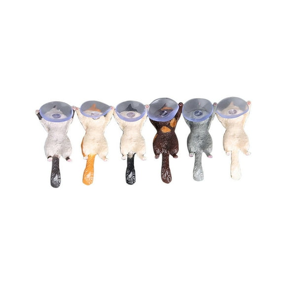 CRILSTYLEO 6-Pack Assorted Color Cartoon Cat PVC Phone Holders Compact Decorative Stands for Multi-Scenario Use