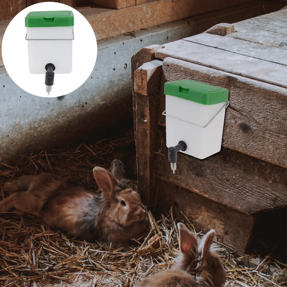 CRILSTYLEO Automatic Rabbit Water Fountain for Pets, Durable Plastic, Easy to Install, Safe and , White