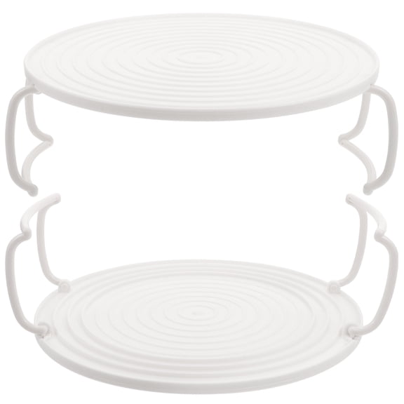 CRILSTYLEO Baking Sheet Stacker 2Pcs White Rounded Shape Layered Design Abs Material For Microwave Ovens And Kitchens