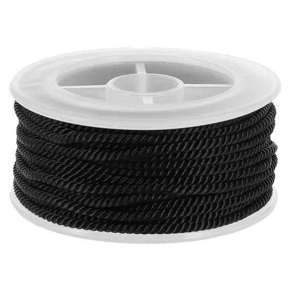 CRILSTYLEO Black Nylon Beading Cord, Twisted Thread for Bracelet Necklace Making, Smooth Craft Supplies