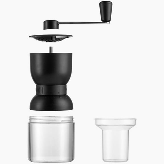 CRILSTYLEO Bean Coffee Grinder with Ceramic Core and Acrylic Design for Adults Black Color Large Capacity