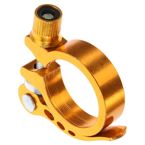CRILSTYLEO Bike Seatpost Clamp Saddle Mount Clamp with Screw Fine-Tuning Design 1Set 11.8X2.4X0.5In Golden