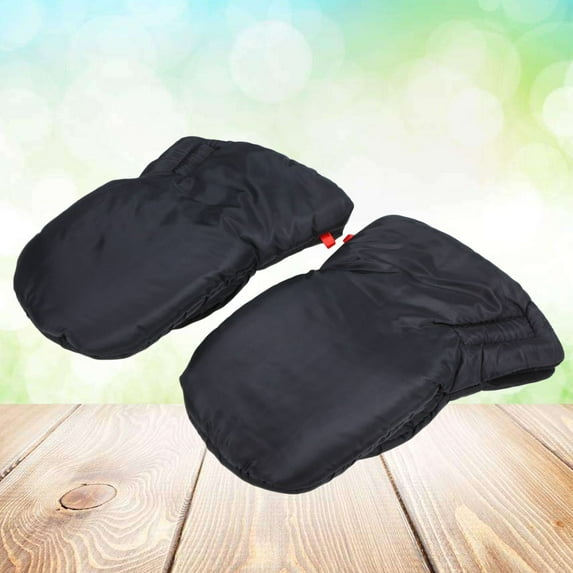 CRILSTYLEO Anti Freeze Stroller Mittens Black Thickened Gloves 1 Pair 13.8x5.9x2.8in