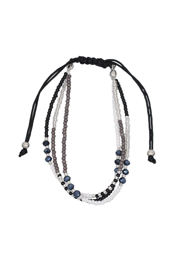 Black Multi Layers Bracelet Lightweight Durable Knitted Strap for Daily Use