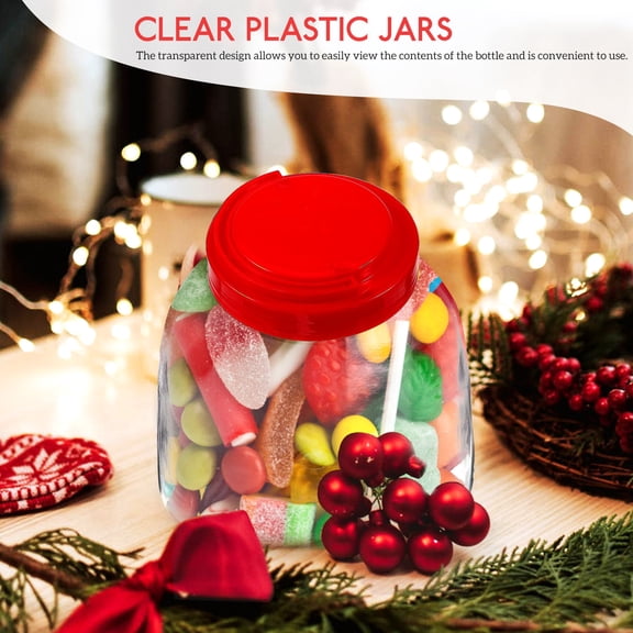 CRILSTYLEO Modern Clear PET Candy Jars with Lids, Decorative Storage Containers for Home, Kitchen, Pantry, Countertop Decor