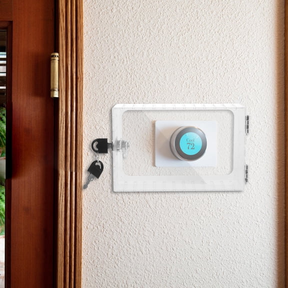 CRILSTYLEO Transparent Plastic Lock Box for Wall Thermostat Keyed Lock and Clear Display Window