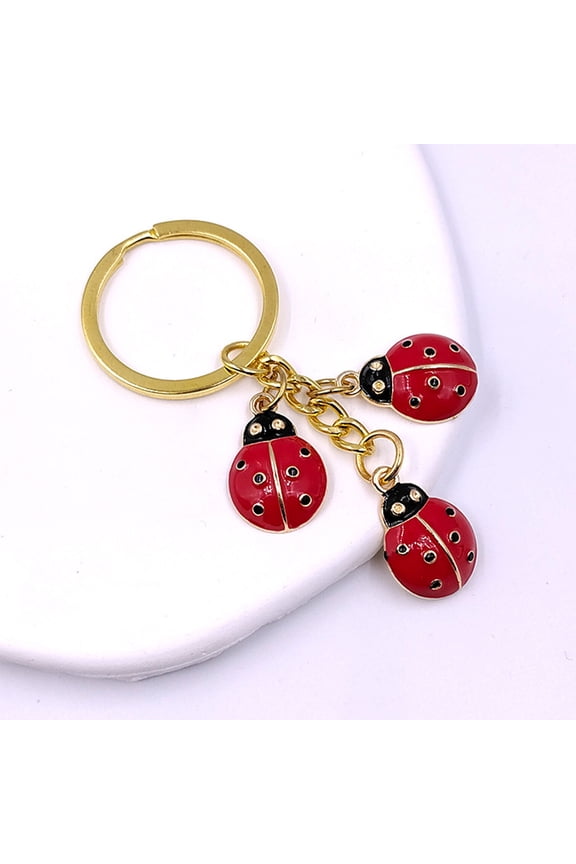Cute Keychain Ladybug Keychain Alloy Red 1Pcs Key Organizer Fun Design for Car Keys