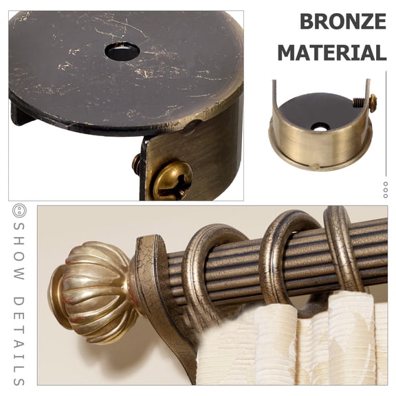 CRILSTYLEO 2-Pack Antique Copper Drapery Rod Brackets, Alloy Wall Mount Supports for Bathroom, Laundry Room, 3.5x3.5x1.8in
