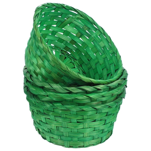 CRILSTYLEO Easter Baskets for Kids 4 Pack Bamboo Egg Baskets Easter Props Assorted