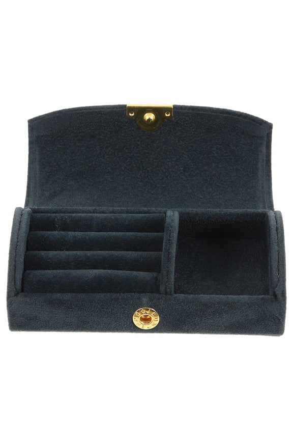 Dark Jewelry Organizer Case with Lightweight Design and Large Earring Storage Compartments