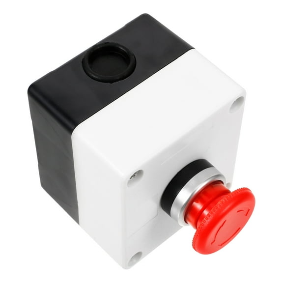 CRILSTYLEO Emergency Stop Button Box Red Momentary Push Button 1Pack For Industrial Use