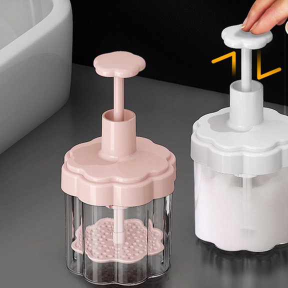 CRILSTYLEO Facial Bubble Maker in Pink Plastic Foaming Bottle for Efficient Daily Skincare