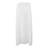 CRILSTYLEO Flowy White Mesh Cape Sheer Bridal Wrap for Cocktail Dresses ...
