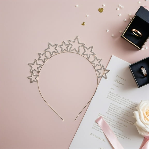 CRILSTYLEO Golden Alloy Circular Headband 1Pack For Women Wedding And Birthday Events