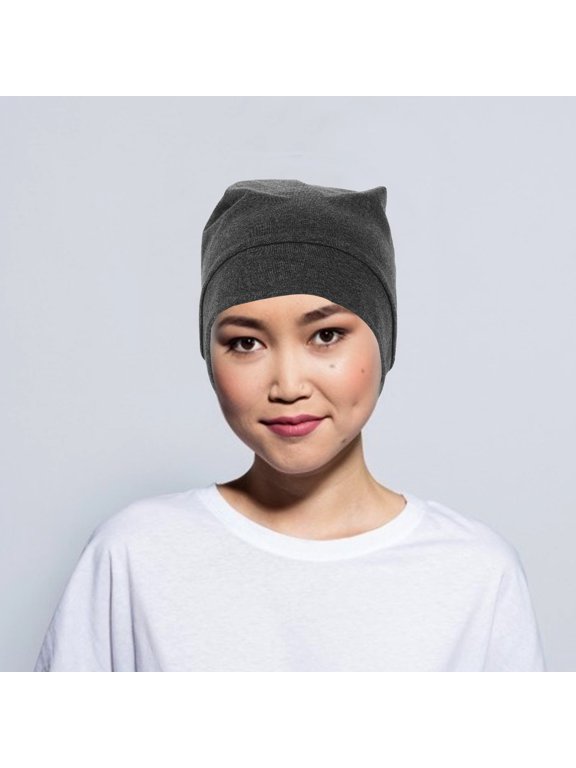 Grey Cotton Sleep Cap with Breathable Ventilation Holes for Comfortable Nighttime Wear, Unisex Design
