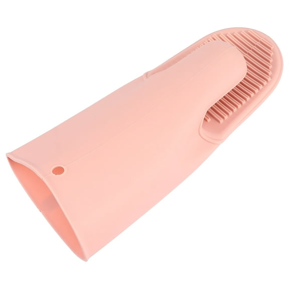 CRILSTYLEO Home Use Pink Silicone Kitchen Oven Mitt for Heat and Steam Burn Protection
