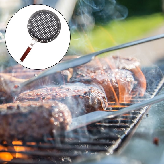 CRILSTYLEO Iron Foldable Grilling Skillet for Outdoor BBQ Cooking Perfect for Vegetables and Meats Black 15.5 Inches