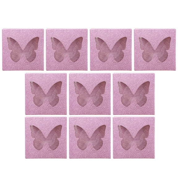 CRILSTYLEO Lash Packaging Box 10 Sets for Girls with Pink Color 2.8X2.8X0.5in