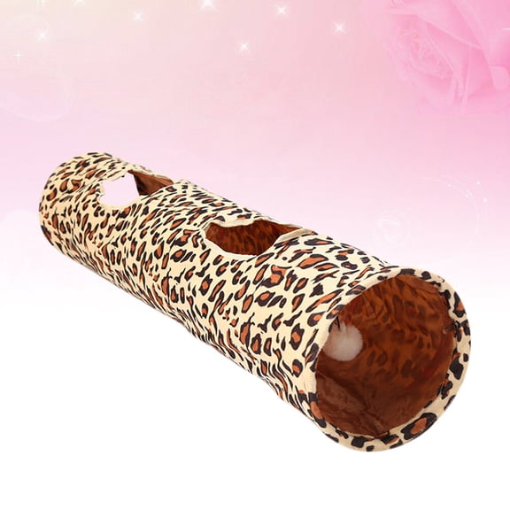 CRILSTYLEO Leopard Print Foldable Cat Tunnel for Playful Cats - Durable and Practical