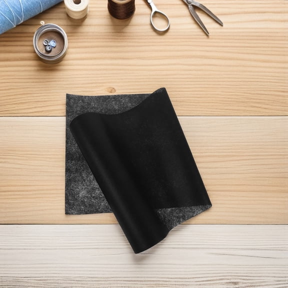 CRILSTYLEO Black Fusible Interfacing Fabric Roll, Single-Sided Lightweight Non-Woven Material for Sewing and Craft Projects