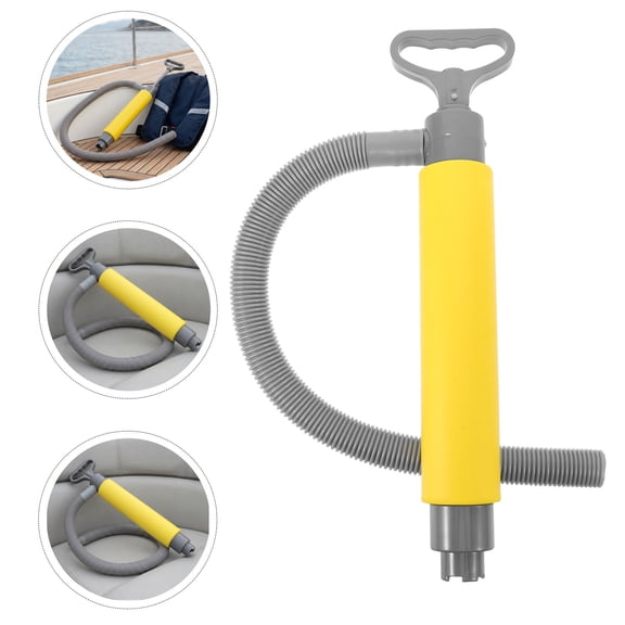 CRILSTYLEO Yellow Manual Bilge Pump, Handheld Kayak Canoe Boat Water Removal Pump, Marine Safety Bailer Tool for Emergency Use