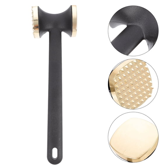 CRILSTYLEO Meat Tenderizer Mallet 1 Pack Golden Heavy Duty Kitchen Tool for Professional Chefs and Home Cooking