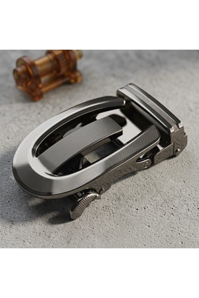 Men's Adjustable Black Alloy Belt Buckle - Automatic, Business and Professional Style Accessory