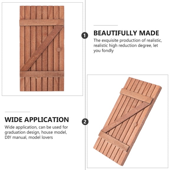 CRILSTYLEO Mini Wooden Door Ornament for Decor Durable Plastic Furniture Accessory Brown Mini Size